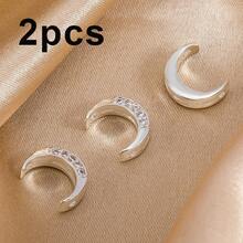 2pcs Copper Moon Beads With Rhinestones, Double Hole Moon Shaped Spacer Beads Suitable For DIY Bracelets, Necklaces, Earrings And Jewelry Making - 2Pcs - View 11