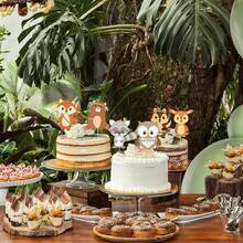 1 Set Forest Animal Shaped Cake Toppers, Party Cake Decoration Cards - Cake Insert - View 1