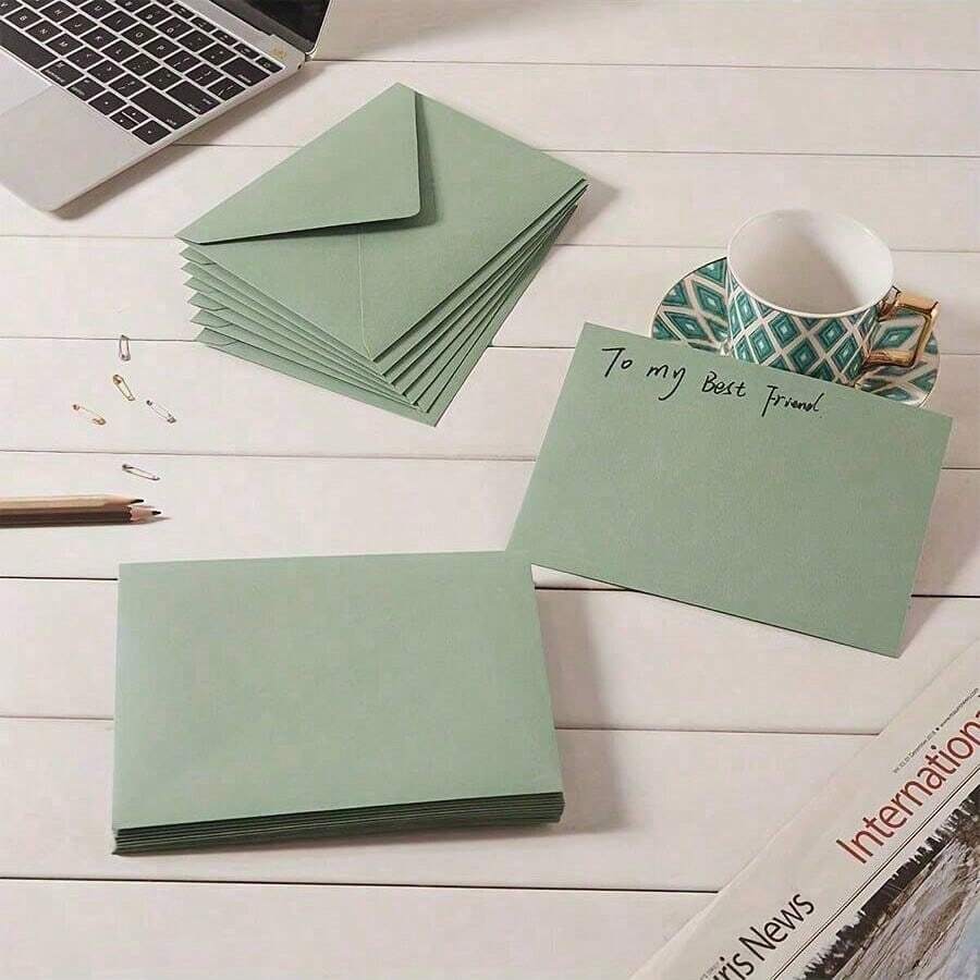 20 phong bì màu xanh lá cây nhạt có cửa sổ, hoàn hảo cho thiệp mời đám cưới, thiệp cảm ơn, thiệp chúc mừng sinh nhật và thiệp mời tiệc Giáng sinh. Phong bì đóng nắp chữ V trang nhã. - Nhiều màu - Xem 1