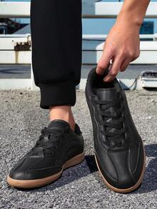 Giày thể thao nam mỏng nhẹ, thoáng khí, kiểu dáng thường ngày, mẫu mới mùa xuân 2026, giày tập luyện cổ thấp đa năng mang đến vẻ ngoài thanh lịch. - màu đen - Xem 6