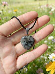 1pc/5pcs/7pcs Women Heart Pendant Necklace, Natural Heart Shaped Pendant Necklace, Couple Necklace - Multicolor - View 23