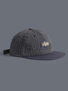 1pc Couple Plaid Retro American Style Short Brim Embroidered Letter Distressed 5-Panel Hat, Baseball Cap, Sun Protection, Suitable For Outdoor, Casual, Driving, Sports, Hiking, Daily Use,Summer,Beach,Holiday - A - View 5