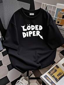 Women T-Shirt Print Loded Diapers Active T-Shirt Size M-5XL - Black - View 2