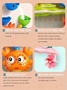 Children's Interactive Suction Cup Bath Toys Set - Durable ABS Material, Multi-Color Options, Improve Hands-On Ability And Fun - Multicolor - View 5