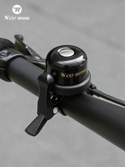  WEST BIKING Theftproof High DB Bicycle Bell Can Place AirTag Hidden Inside Bell Real Time Location Tracking Ultra Light Sturdy Wearproof Waterproof Bike Bell Compatible With 20-22.2mm Handlebar Diameter Cycling Bell