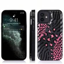 1pcs Pink Leopard Zebra Mixed Pattern Cardholder-Style  12 Case-Combines A Phone Case And Wallet In One. Handcrafted With A Premium Leather-Textured Finish For A Stylish Look, Featuring Built-In Card Slots | Black  12 Case - Black - View 3
