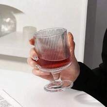条纹高脚杯 时尚葡萄酒杯、果汁杯、水杯、饮料杯、冰淇淋杯 - 彩色 - 查看 2