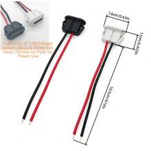 6/10pcs Black & White USB Female Socket Adapter Set, Type-C 2-Pin Female To Male Converter, Flat Head Design, Tin-Plated Copper Material, Stable Connection, Ideal For DIY Enthusiasts - Black and White - View 3