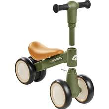 Retrospec Cricket 2 Baby Walker Balance Bike with 4 Wheels - Safe Learning Toy for Ages 12-24 Months - Scratch-Resistant Indoor Outdoor Toddler Riding Toy with Steering Limit and Soft Grips - Verde oliva - Ver 7