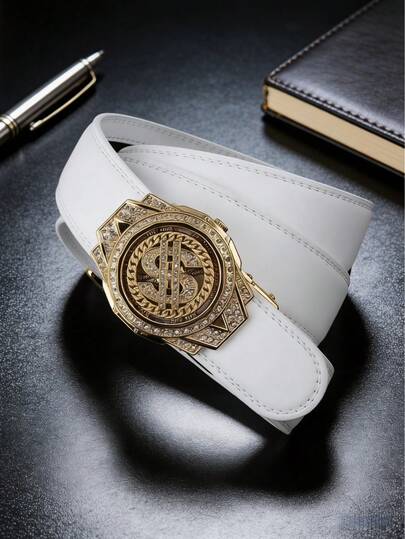 1 chiếc thắt lưng nam cao cấp, thắt lưng khóa tự động bằng hợp kim, đầu khóa xoay được, kèm theo dây da PU trắng chất lượng cao, chiều dài 120cm có thể cắt ngắn, nhiều màu sắc để lựa chọn, phù hợp cho mặc hàng ngày, phối đồ, là lựa chọn quà tặng tuyệt vời.