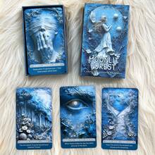 月光森林神谕卡牌，蓝色浮雕设计，每日反思，自我探索，卡牌游戏，塔罗牌 - 彩色 - 查看 6