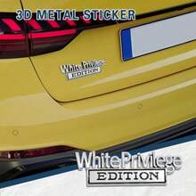 White Priviledge Edition 3D Fender Badge Decal Sticker For Car Exterior White Color Automotive Emblem Decal With Premium Finish Universal Fit For All Cars - 銀黑色 - 查看 2