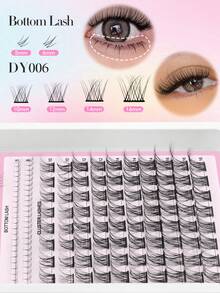 Waloshow D Curl naturliga lösögonfransar, 10-16 mm fransremsa med 5-6 mm bas, spetsiga naturliga fransar, D Curl gör-det-själv-ögonfransförlängningskit, individuellt lösögonfransset, tunt osynligt fransband - D - Visa 2