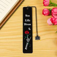 1/2pcs Gothic Romantic Stainless Steel Bookmark Gift Set, Creative Dark Romantic Skeleton Hand Holding Rose Bookmark, Perfect Holiday Gift For Dark Romantic Readers, Book Lovers And Gothic Enthusiasts - One Size Fits All - View 9