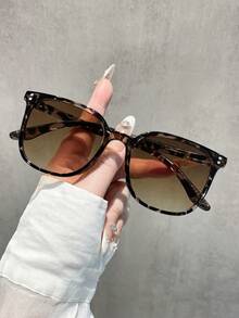 3副休闲长方形镜框时尚眼镜，Y2K时尚夏季海滩旅行派对礼物，百搭日常佩戴女士眼镜套装 - 彩色 - 查看 4