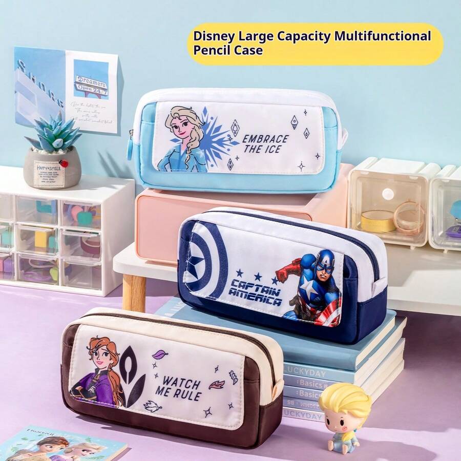 Disney Cartoon Large Capacity Pencil Case, Student Multi-Function Stationery Box, Neutral Pen Storage Bag, New High-Quality Minimalist Pencil Pouch - Single Piece - View 1