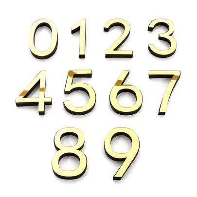 OUTANA Acrylic Self-Adhesive Removable Numbers 0-9, Freely Combinable For Door Number, Hotel Room Number, Office Number, Shop Number, Locker Identification, Mailbox
