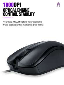 Ratón con cable V12, USB para portátil, para oficina y negocios - Ver 6