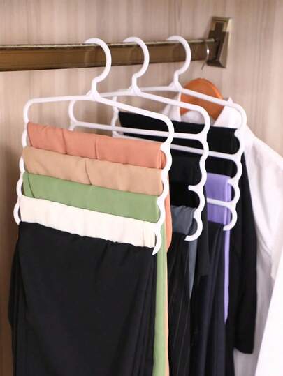 1pc 5-Layer Plastic Multifunctional Pants Hanger For Storing Ties Scarves And Pants