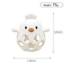 Silicone Hollow Chicken Baby Teether - White With Granules - View 5