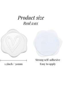 20/30/50/100 Piezas Pegatinas de Lacre de Cera, Pegatinas de Sellado de Sobres de Invitación de Boda, Pegatinas Autoadhesivas de Sellado de Sobres, Adecuadas para Bodas, Invitaciones, Sobres, Embalaje de Regalos, Navidad y Otras Ocasiones. - Blanco - Ver 16
