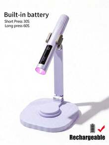 Rechargeable Handheld UV Light Therapy Device, Mini Portable Wireless Nail Lamp With LCD Display, 200mAh Battery, 2 Timer Settings, Fast Curing Gel, Single-Line Lamp Holder Combo Set 200mAh - Multicolor - View 10