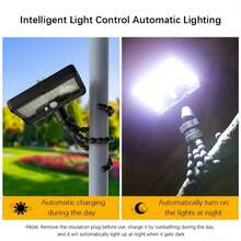 1/2pcs Solar Motion Sensor Light, Solar Camping Lamp, 92 LED 3 Modes Clip-On Solar Flood Light With USB Charging Safety Light, Flexible Octopus Tripod, Suitable For Yard And Camping - Multicolor - View 6