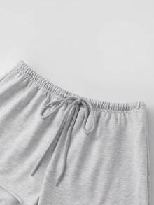 Women Low Rise Sweat Shorts Casual Y2k Drawstring Low Waisted Lounge Shorts Summer Cute Gym Running Shorts Sweatshorts Yoga Running Beach Vacation Micro Shorts Casual Wear - Màu Xám nhạt - Xem 5