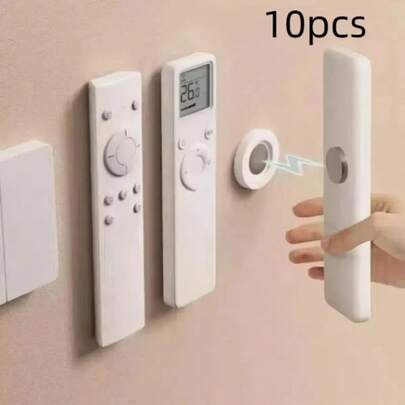 10 piezas Juego de soportes magnéticos invisibles con ventosa para control remoto, adecuado para varios electrodomésticos, almacenamiento de enchufes, decoración de pared sin clavos, ganchos prácticos de fácil instalación, gestión de cables y almacenamiento de equipos de control remoto