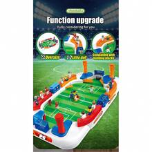 Juego de futbolín de mesa de tamaño grande de 55 cm, juego de fútbol de control manual para 2 jugadores con marcador y 12 figuras de jugadores, compatible con bloques de construcción, adecuado para juego entre padres e hijos, fiestas, ocio familiar, regalo de cumpleaños para niños y niñas - Multicolor - Ver 5