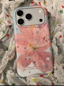 Ốp lưng điện thoại họa tiết hoa ly hồng tối giản phong cách Hàn Quốc mùa xuân/hè dành cho iPhone 17 Pro, 16 Pro Max, 14, 15, chống rơi vỡ, quà tặng mùa xuân. - Hồng - Xem 1