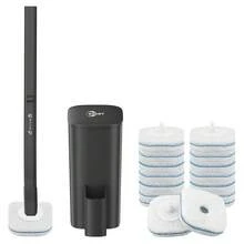 Toilet Brush, 14 Refills Toilet Bowl Cleaner Wand, Toilet Cleaner Brush Toilet Cleaning System Toilet Brush And Holder Set For Bathroom Cleaning (Black) - 黑色的 - 查看 1