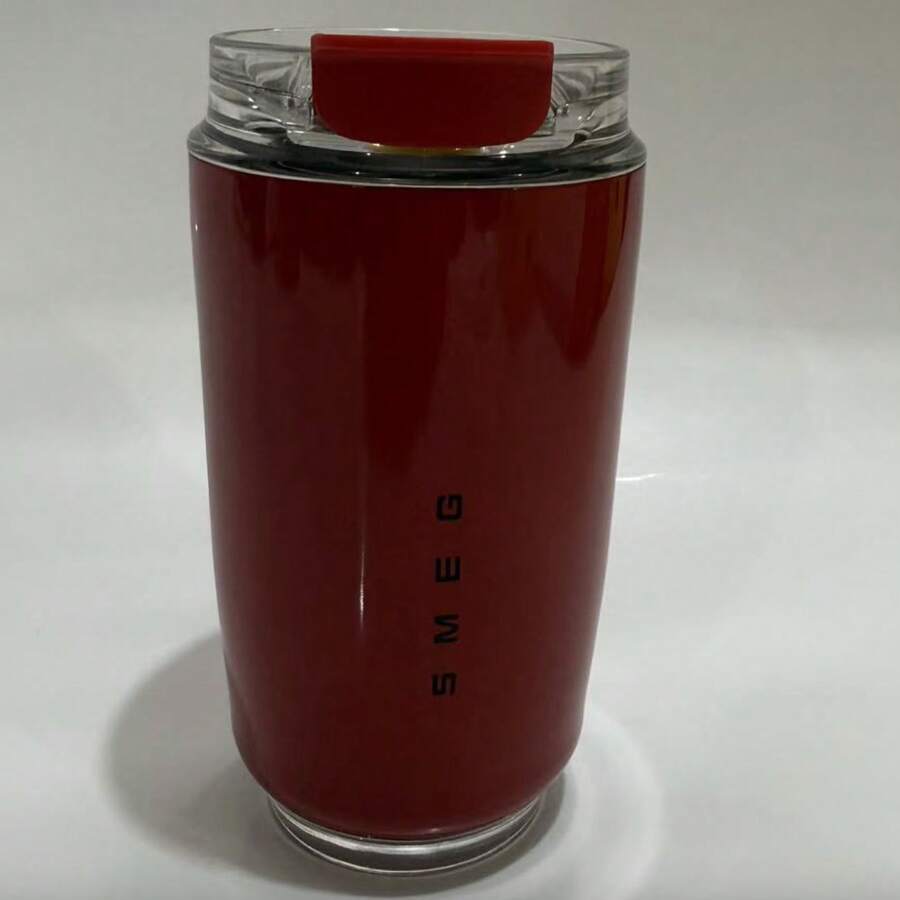 Portable Insulated Mug, 240 Ml, Double-Walled Vacuum Travel Mug Made Of Stainless Steel, Leak-Proof Hinged Lid, Keeps Coffee Hot And Cold. - 紅色 - 查看 1