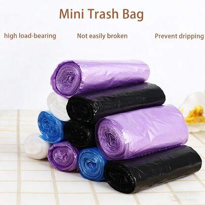 Multi-Color Perforated Flat Trash Bags, 30/60/90/120 Pcs/Pack, Thick Leak-Proof, Suitable For Home, Kitchen, Bedroom, Living Room, Bathroom