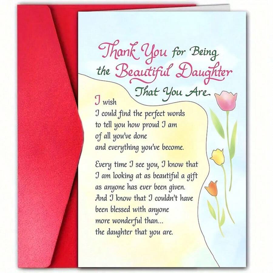 Thiệp chúc mừng sinh nhật con gái yêu quý - Hoàn hảo cho các bữa tiệc và họp mặt gia đình | Lời cảm ơn chân thành và những lời chúc tốt đẹp, bức thư ý nghĩa cho những dịp đặc biệt. - Nhiều màu - Xem 1