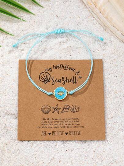 1 Pc Handmade Bohemian Ocean Starfish Turtle Cowrie Shell String Bracelet, Adjustable Size Surfing Bracelets Set & Anklets Set, Vocation Style Boho Chic Beachy Jewelry For Women