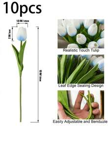 20 bông hoa tulip xanh nhân tạo, thích hợp trang trí ngày Valentine, nhà cửa, phòng ngủ, phòng khách, tiệc sinh nhật. - Màu xanh lam - Xem 11