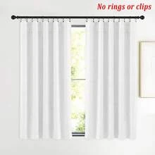 Bộ 2 rèm cửa nhỏ bằng nhung trắng cao cấp kiểu Châu Âu COSENNATUR, thiết kế có khe luồn thanh treo, cản sáng tốt, cách âm, cách nhiệt, vải mềm mại, co giãn, bền, có thể giặt, phù hợp cho phòng ngủ, phòng khách, phòng ăn, nhà bếp, văn phòng, tủ quần áo, định lượng 220gsm, thích hợp cho Halloween. - trắng - Xem 2