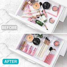 Drawer Desktop Cosmetic Storage Box, Combination Transparent Plastic Drawer Storage Box, Transparent Vanity Cabinet Storage Box, Exquisite Storage Box, Desk Drawer Partition Storage Box, Suitable For Makeup, Jewelry, Kitchen, Bedroom, Bathroom, Office Trinkets, Christmas Holiday Gift - A - View 9