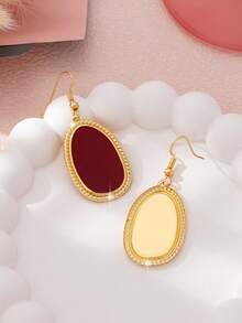 1 Pair Minimalist Oil Drop Earrings For Women - Irregular - View 5