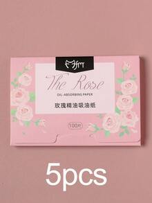 100pcs Rose Scented Oil Blotting Paper - Pink - View 11
