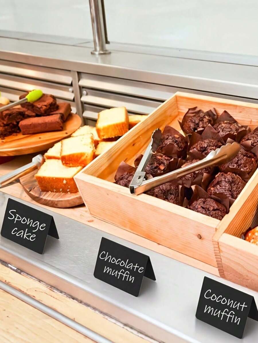 15pcs/Set Mini V-Shaped Blackboard Signs - Easy To Erase, Suitable For Weddings, Food And Birthday Parties, Table Reservations, Party Buffet Labels, Restaurant Table Markers, Desktop Chalkboards, Reusable Black Mini Chalkboards, Wedding Decor