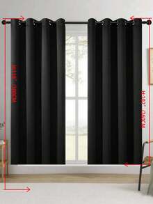 1片/2片装窗帘，遮光窗帘，隔热，不透光窗帘，带孔眼，遮光，防紫外线，卧室客厅室内装饰，隔热遮光窗帘 - 重型遮光带孔眼窗帘，适用于卧室和客厅，保护隐私和调节温度的窗帘，客厅窗帘 - 黑色 - 查看 54
