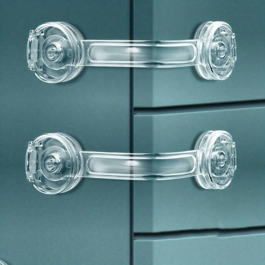 5个装安全抽屉锁 - 多用途带扣锁，适用于橱柜、冰箱和卫生间 - 多色 - 查看 1