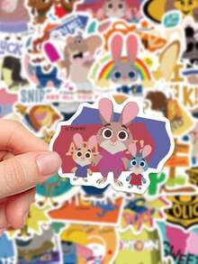 Disney 50张官方卡通贴纸创意自粘贴纸笔记本电脑滑板吉他保温杯手机水杯防水贴纸 - 瘋狂動物 - 查看 6
