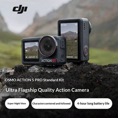  DJI Osmo Action 5 Pro Ultra-Flagship Action Camera: Portable 4K Camera For Outdoor Motorcycling, Diving, Hiking, Vlogging, And More - Standard Package (No Memory Card Included)