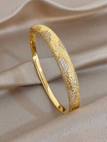 Unique Frosted Bangle Bracelet Sets For Women Dainty Golden Thin Bangle Bracelet For Daily Party Wedding Music Festival Valentine Christmas Mother Day Jewelry Gifts - Multicolor - View 7