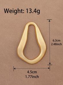 1 pieza Broche de metal hueco con diseño geométrico asimétrico de moda, adecuado para chaquetas, sombreros y suéteres de mujer, en color plateado/dorado - Multicolor - Ver 2