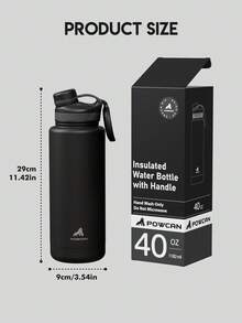Powcan 18盎司/40盎司不锈钢保温水瓶，带吸管盖，双层真空密封咖啡杯，保温24小时，可放入车载杯架，可重复使用，适合运动、上学、旅行 - 彩色 - 查看 8