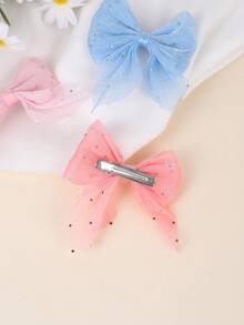 14PCS Multi-Color Mesh Hair Bow For Girls Tail Hair Bows For Girls, Imitation Diamond Decoration Cute School Style Hair Accessories, Suitable For Daily Wear And Party Hair Clips Teens Hair Accessories Teacher Gift Birthday Gifts Girl Stuff - Multicolor - View 4